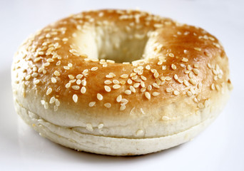 Freshly baked sesame seed bagel