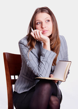 woman with diary