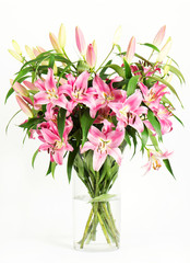 Pink lily flowers bouquet