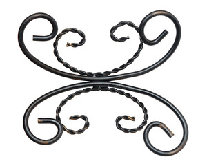 section of decorative black wrought iron