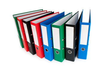 Office folders isolated on the white background