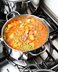 Stew cooking on a stove