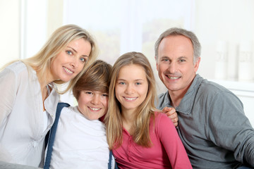 Portrait of happy parents and children