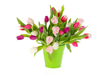 Colorful bouquet tulips