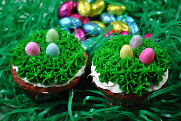 Two Candy Easter Cupcakes