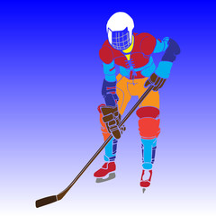 hockey player vector illustration