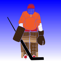 hockey goalie vector illustration