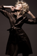 Photo of a beauty woman wearing coat