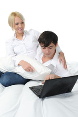 couple with laptop