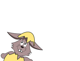 Schlüpfender Hase im Eck