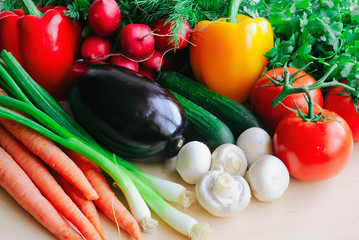 Vegetables on a table