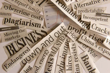 Washable wall murals Newspapers Close Up of News Paper Handlines