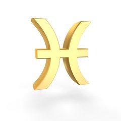 Obraz premium golden pisces symbol of zodiac