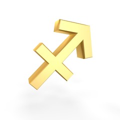 golden sagittarius symbol of zodiac