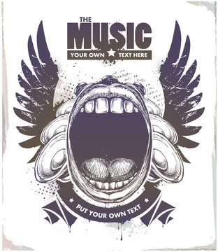 Fototapeta Modern sketchy style musical poster