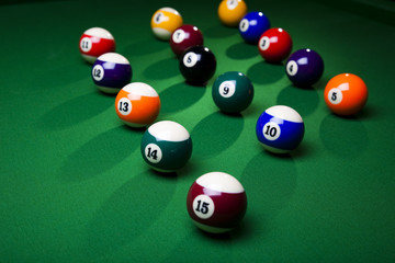 Billiard balls close up