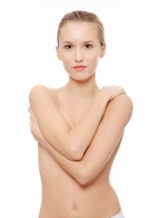 Obraz premium Beautiful blond woman before spa treatment