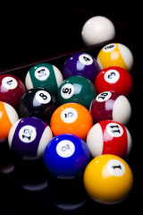 Billiard balls isolate on black