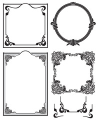set vintage frame and ornaments