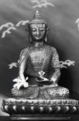 Fototapeta premium Buddha schwarz/weiss