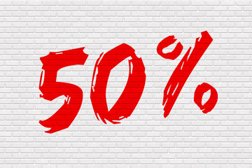 Mauer weiss "50%"