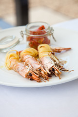 Plate of prawns