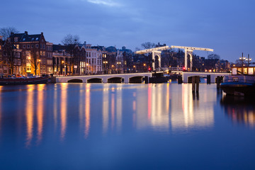 Obraz premium Magere Brug on the Amstel River in Amsterdam
