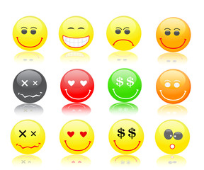 Fototapeta premium colorful smiles icon set
