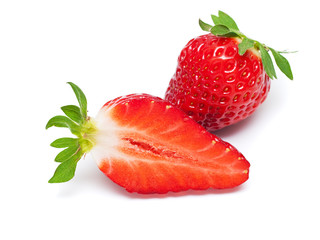 Beautiful strawberries isolated on white
