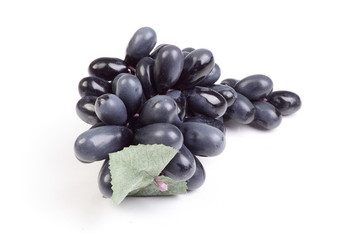 Brush ripe grapes on the white background