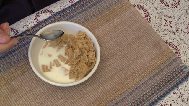 Eating A Bowl Of Cereal Timelapse