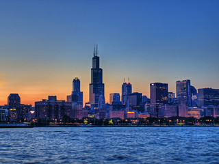 Fototapeta na wymiar Chicago Sunset
