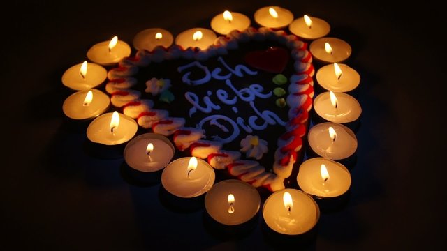 Lebkuchenherz & Kerzen