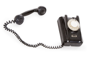 old black phone isolated over white