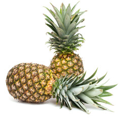 two pineapples on white