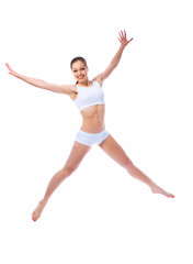 Obraz premium beautiful woman jump