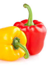 Two sweet pepper isolated on white