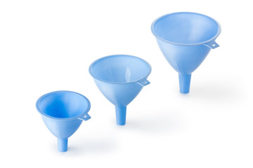 Three plastic funnel