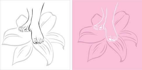 Foot sign for all design (cream, beauty, medicine)