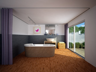 Badezimmer modern Schiefer