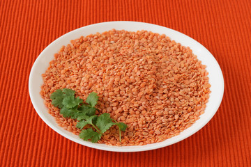 dry lentil on a plate