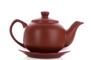 Ceramic teapot  isolated on white background