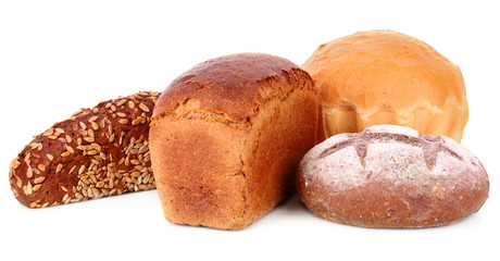 Fresh wheat bread. Isolated on white background
