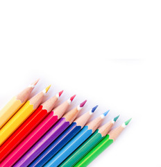 color pencils on white background
