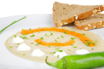 isolated salmon soup