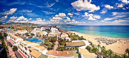 Aerial view on Playa d'en Bossa, Ibiza, Spain - 30370213