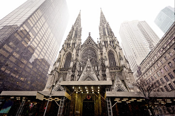 Cathedral of Saint Patrick in blizzard