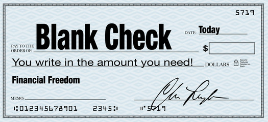 Blank Check - Financial Freedom from Wealth © iQoncept