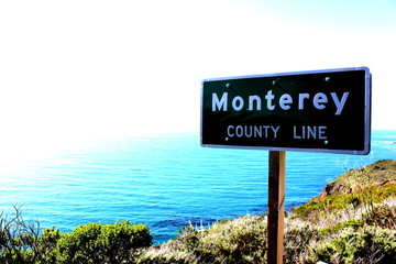 Highway One Monterey County Line - obrazy, fototapety, plakaty