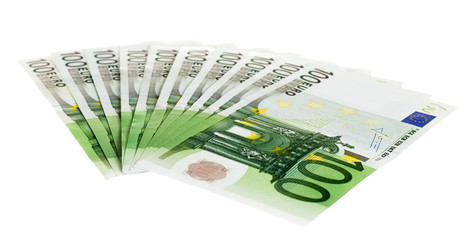 one hundred euro bills